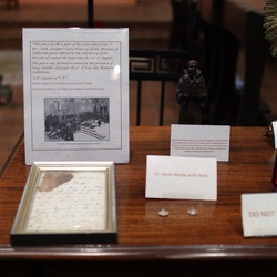 2019 June 30 Junipero Serra artifact on display Mission San Diego de Alcala